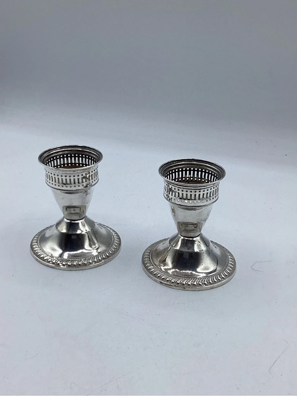 Sterling Silver Duchin Creation weighted candle holders, set of two. Vintage